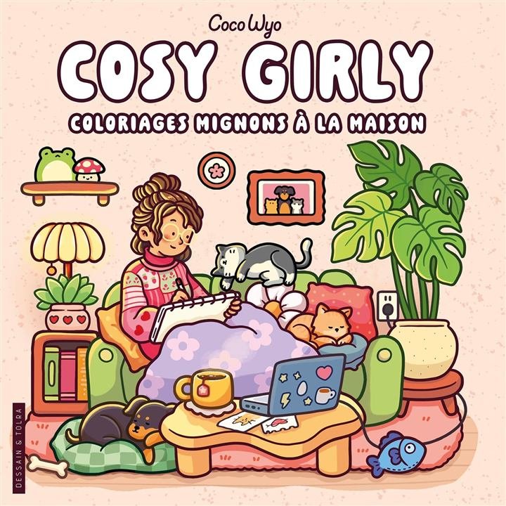 Coco Wyo Coloriages mignons a la maison coloring book cover