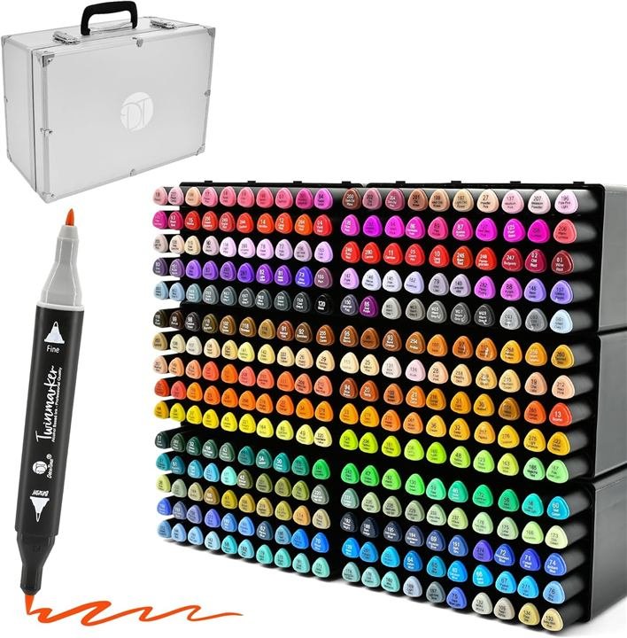 Deco Time 300 alcohol marker set with storage case