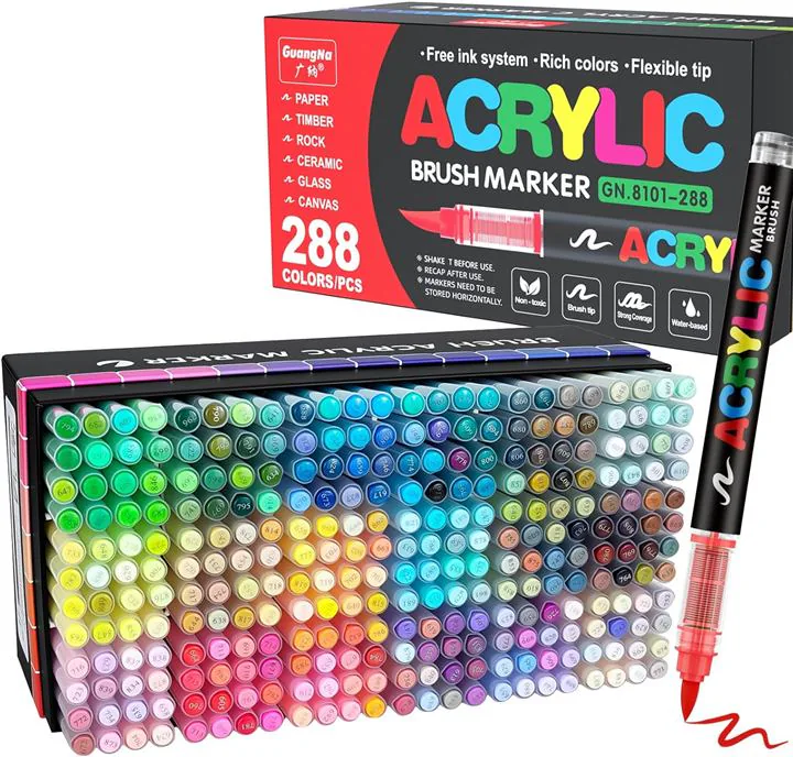 Set Guangna de marqueurs acryliques en plusieurs couleurs
